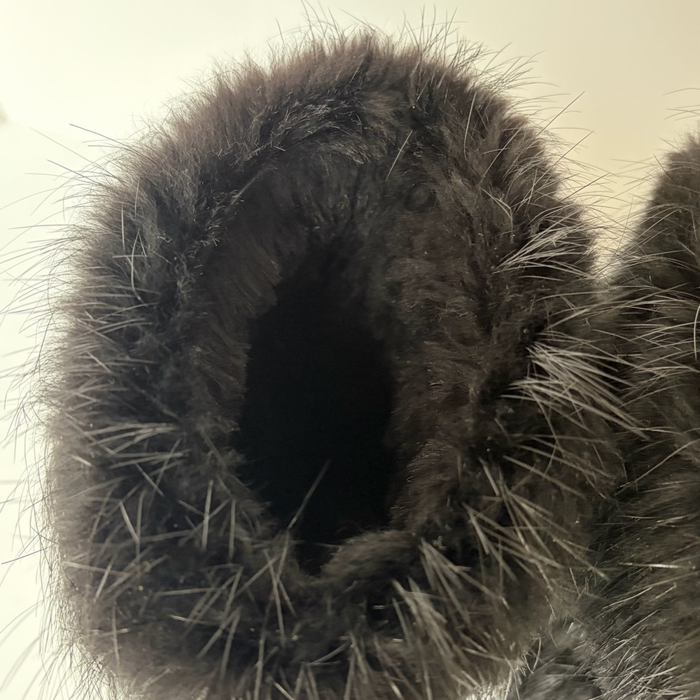 Louis Vuitton Black Fur Moto Boots with Leather Tassel Accents - Picture 9 of 11